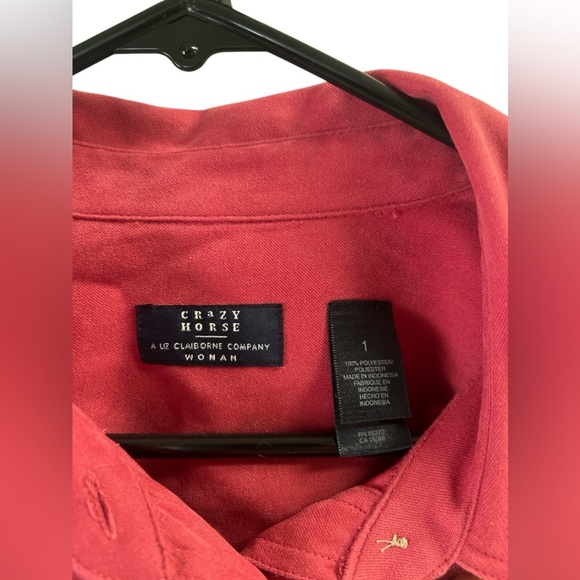 Crazy horse button down long sleeve shacket flannel - Picture 2 of 4